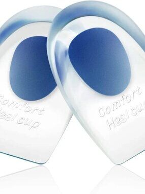 NEW Gel Silicone Heel Cup Pad 1 Pair Unisex Comfort Cushion Insole Shoes Large